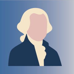 Header graphic with a blue to white to red gradient background. George Washington's silhouette is on the left and a medicine bottle and syringe are on the right.