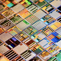 Photo of semi-conductor chips. Photo courtesy of PowerAmerica