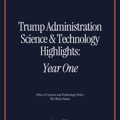 Cover image of the Trump Administration Science & Technology Highlights Report: Year One