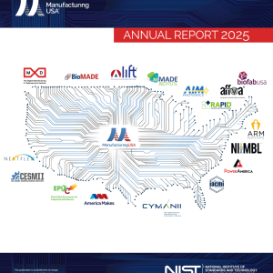 Cover of 2025 Annual Report. Center graphic is map of the United States with institute logos.