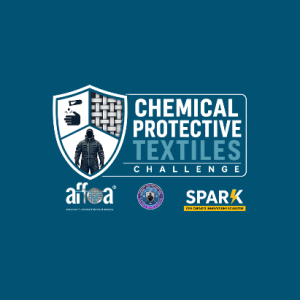 Screengrab of AFFOA's Chemical Protective Textiles Challenge logo with the AFFOA logo and SPARK logo