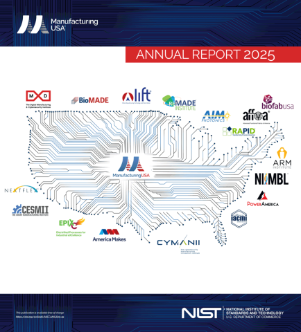Cover of 2025 Annual Report. Center graphic is map of the United States with institute logos.