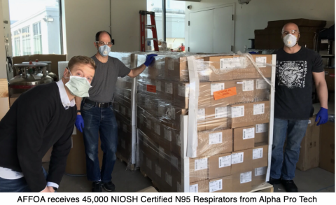 AFFOA receives NIOSH N95 respirators