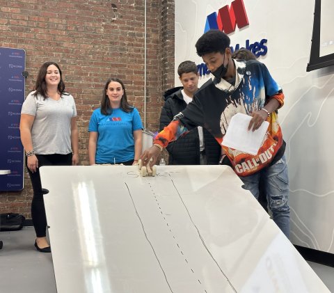 High school students doing demos at America Makes on Manufacturing Day