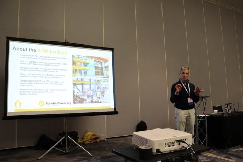 ARM Institute’s John Zappa shares information about roboticscareers.org at NSTA.