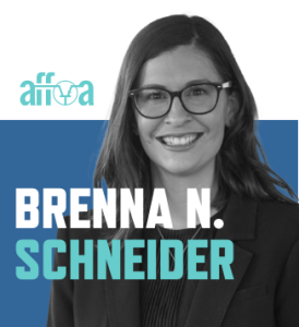 Image of Brenna Schneider with affoa logo