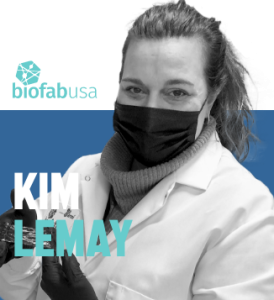 Image of Kim Lemay with BioFabUSA logo