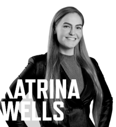 Photo of Katrina Wells with her name in white font